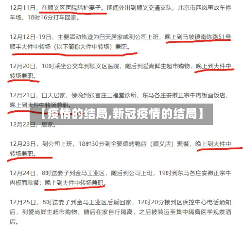 【疫情的结局,新冠疫情的结局】