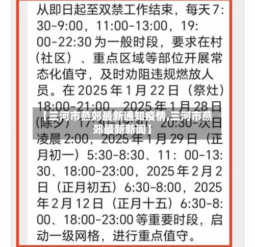 【三河市燕郊最新通知疫情,三河市燕郊最新新闻】-第2张图片