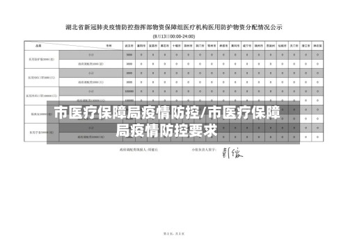 市医疗保障局疫情防控/市医疗保障局疫情防控要求-第2张图片