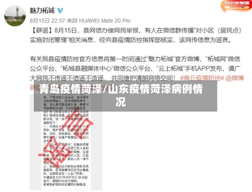 青岛疫情菏泽/山东疫情菏泽病例情况-第3张图片