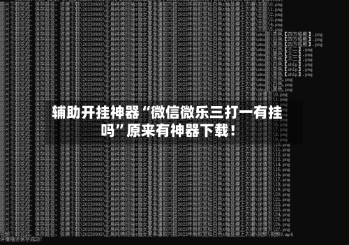 辅助开挂神器“微信微乐三打一有挂吗”原来有神器下载！-第2张图片