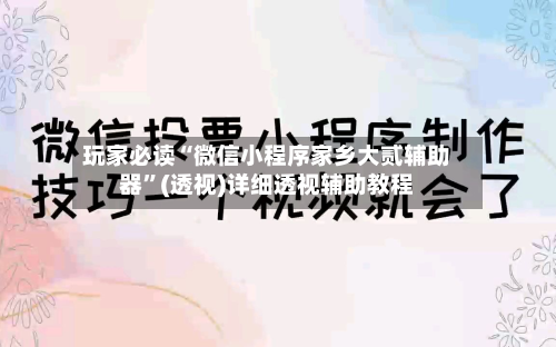 玩家必读“微信小程序家乡大贰辅助器	”(透视)详细透视辅助教程-第2张图片