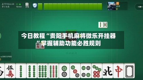 今日教程“贵阳手机麻将微乐开挂器”掌握辅助功能必胜规则