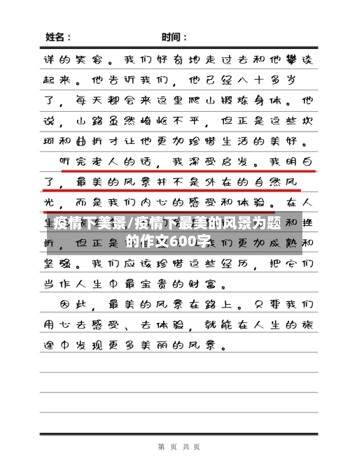 疫情下美景/疫情下最美的风景为题的作文600字