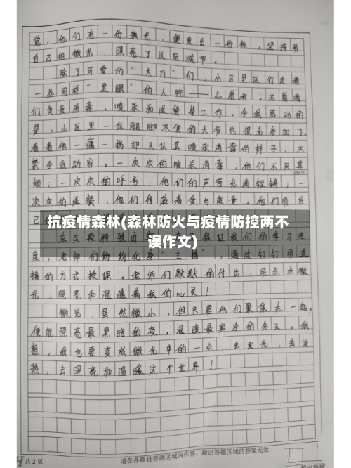 抗疫情森林(森林防火与疫情防控两不误作文)