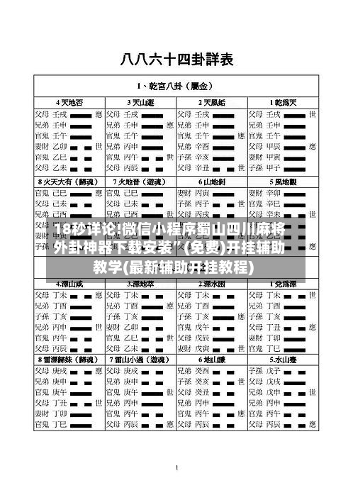 18秒详论!微信小程序蜀山四川麻将外卦神器下载安装”(免费)开挂辅助教学(最新辅助开挂教程)-第2张图片