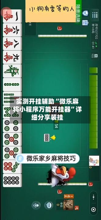 实测开挂辅助“微乐麻将小程序万能开挂器”详细分享装挂-第3张图片