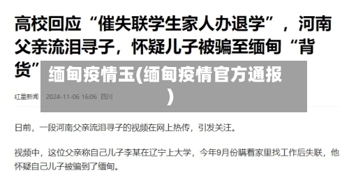 缅甸疫情玉(缅甸疫情官方通报)-第2张图片